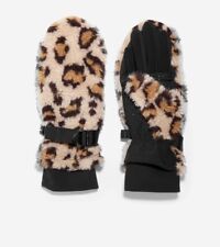 Cole Haan CNVRTBL SHERPA MITTEN W STRETCH GLOVE UO6015 Leopard NEW with TAGS