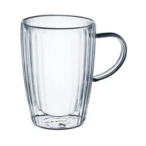 Doppelwandige Gläser mit Henkel Thermogläser Tee Kaffeetassen 2-er Set 350 ml - Bild 1 von 3