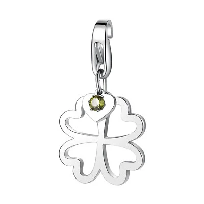 Sagapo Ciondolo Quadrifoglio In Acciaio Donna Charm Sagapò SHA257 S'agapo - Immagine 1 di 2