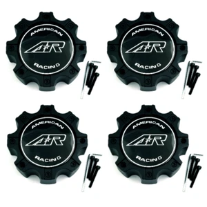 Set of 4 American Racing AR708 Ribelle 8 Lug Matte Black Center Cap M564MBAR - Picture 1 of 7