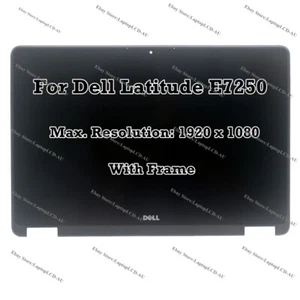 12.5" Dell Latitude E7250 TVJPY FHD LCD Display Touch Screen Digitizer Assemby - Picture 1 of 6