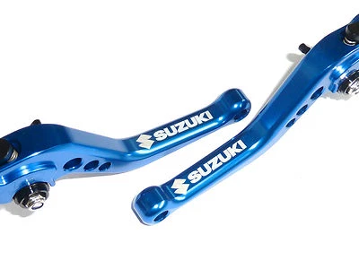 SUZUKI GSF600 GSF650 GSF250 BANDIT SHORT BLUE BRAKE & CLUTCH LEVERS ROAD S17K - Image 1 of 4