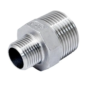 1/8" 1/4" 3/8" 1/2" -4" BSP NPT Male Reducer Hex Nipple Stainless Pipe Fitting - Picture 1 of 5