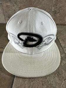Arizona Diamondbacks New Era 59Fifty Fitted 7 3/8 White Hat Cap Embroidered E2A - Picture 1 of 12