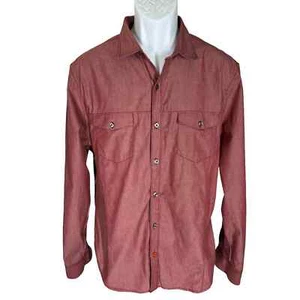 Sons of Intrigue Maroon Long Sleeve Button Down Shirt Men’s Size Large NWT - Picture 1 of 6