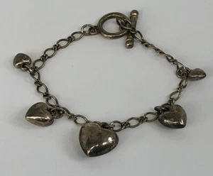 7 inch metal puffy heart charm bracelet - Picture 1 of 4
