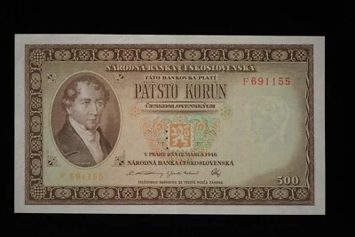 Czechoslovakia 500 Korun 12 - 3 - 1946 Uncirculated Specimen - Image 1 of 2