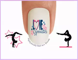 Nail Art 3082 SPORTS LOVE Gymnastik #2 rosa WaterSlide Nagelaufkleber Transfers - Bild 1 von 3