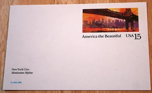 Scott #UX137 --- America the Beautiful: Manhattan Skyline & 59th Bridge - Picture 1 of 2