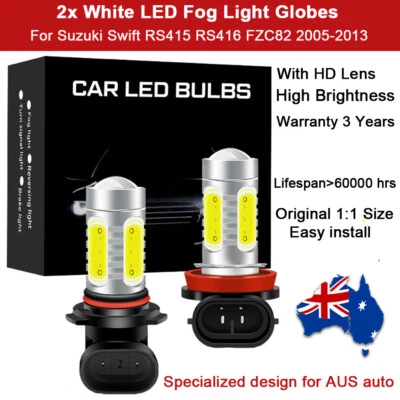 2x Fog Light Globe For Suzuki Swift RS415 RS416 FZC82 2006 2007 2008 6000K Bulbs - image 1 of 4