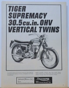 Pubblicità stampa moto Triumph Tiger 1965 30,5 OHV verticale doppia - Foto 1 di 1