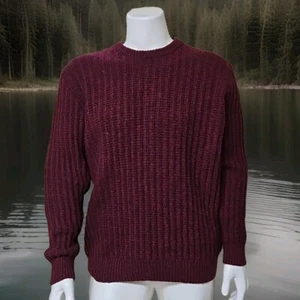Blue Harbour Fisherman Sweater Mens L Berry Wool Crew Neck Ribbed Knit Mauritius - Picture 1 of 9