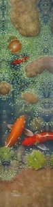 Terry Gilecki Duck Pond Koi Hand signed Canvas SOLD OUT Edition w hand drawing - Picture 1 of 4
