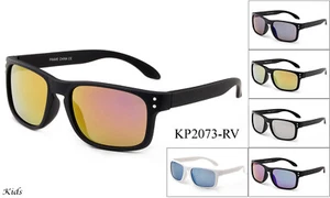 Boys Sunglasses Key Hole Style Sporty Lead Free Flash Mirror Lens w/UV - Picture 1 of 7