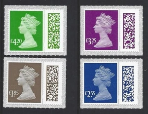 GREAT BRITAIN 2022 BARCODED MACHINS SET OF 4 UNMOUNTED MINT, MNH - Picture 1 of 1