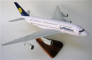Airbus A-380 Lufthansa Airlines Airplane Mahogany Kiln Dry Wood Model Small New - Picture 1 of 1