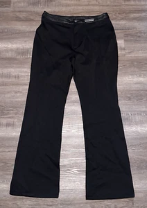 VTG Harley Davidson Pants Women 12 Black Nylon Leather Bootcut Motorcycle Biker - Picture 1 of 8