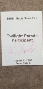 Cardinals Lou Brock Autographed 1986 IL State Fair 4 X 5 Participant Parade Card - Picture 1 of 2