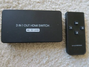 HDMI Switch Automatisch, HDMI Switch 4k Splitter 3 in 1 Out, Umschalter mit Fern - Bild 1 von 3