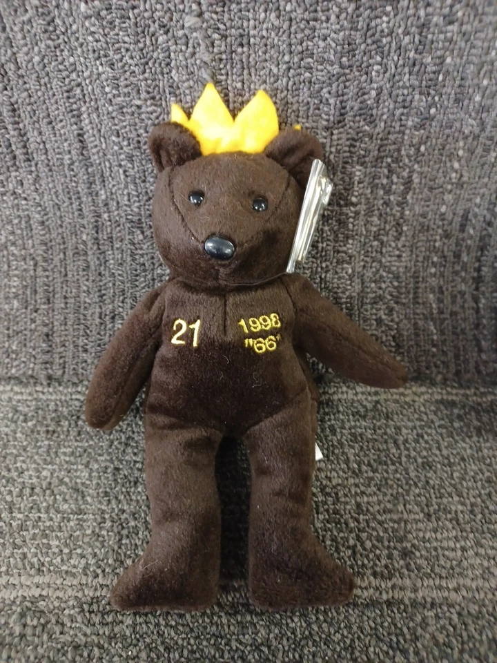 1998 bean bag MLB Sammy Sosa 66 HRs Teddy Bear doll With Tags Bammbeanos