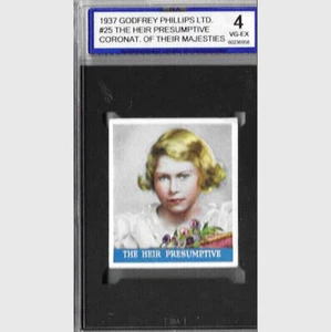 Tarjeta coleccionable Queen Elizabeth II Godfrey Phillips Ltd 1937 clasificada ISA 4 en muy buen estado #25 - Imagen 1 de 2