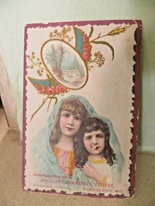 SPAULDING'S COMMERCIAL COLLEGE KANSAS CITY MO 28TH YEAR,OLDEST, VICTORIAN CARD - Picture 1 of 10