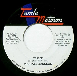 MICHAEL JACKSON - 1972 CANADA PRESS - BEN / YOU CAN CRY ON MY SHOULDER - Picture 1 of 2