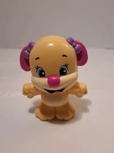 RARE Laugh & Learn Girl Puppy Rattle Fisher Price Purple Bows Vintage - Picture 1 of 10