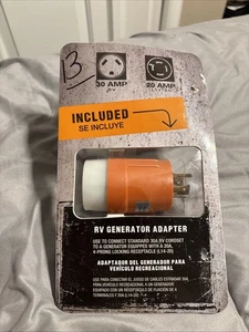 RV 30 Amp Generator Plug Adapter 4 Prong To 20A L14-20 New In Package  - Bild 1 von 4