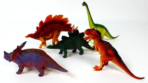 5x Dinosaur Figures Bundle – Plastic Toy Set Mixed Species 13cm Max Size (L2) - Picture 1 of 7