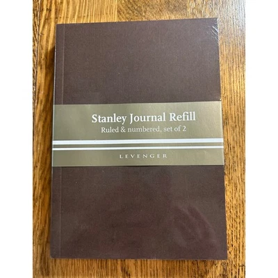 New! Levenger Stanley Journal Refill Ruled & Numbered Set of 2 Gold Trim 200 pg - Image 1 of 4