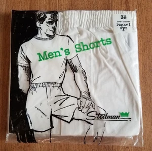 Vintage 1970s Stedman Boxer Shorts Size M White Deadstock - Bild 1 von 2