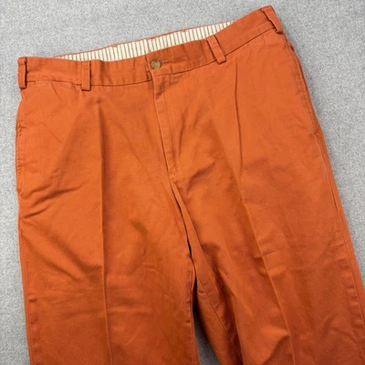 Bills Khakis M2 Pants Mens 36x28 Burnt Orange Pleated Classic Fit Made In USA - Image 1 of 4