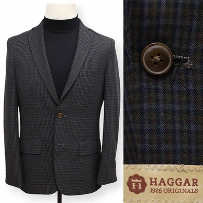 HAGGAR 1926 ORIGINALES Hombre Multicolor Cuadros Deportivo Abrigo Traje Chaqueta Blazer 38 R Foto 1 de 4