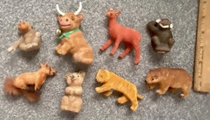 Lot 8 Vintage Künstlerschutz Wagner beflockt Handarbeit Tiere Germany Bären, Fuchs + - Bild 1 von 20