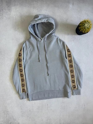 GUCCI SUDADERA CON CAPUCHA LAMPAS GRIS HOMBRE TALLA S BORDADA LUJO Foto 1 de 4