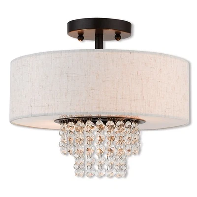 Livex Lighting 51095-92 Carlisle montaje semi-al ras bronce inglés Foto 1 de 4