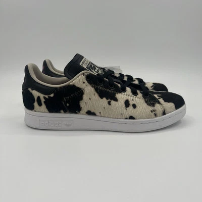 Adidas Stan Smith W Fuzzy Cow Print FV3087 Black Brown Vivid Pink Womens US 6 - Image 1 of 4