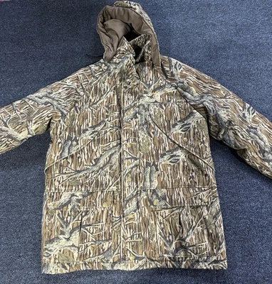 Vintage Cabelas Gore Tex Men's Medium Camo Mossy Oak Jacket Hooded Made In USA - Image 1 of 4