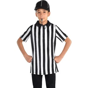 Children Referee Shirt Costume Kids Youth Black and White Stripe Boy Girls To... - Picture 1 of 7