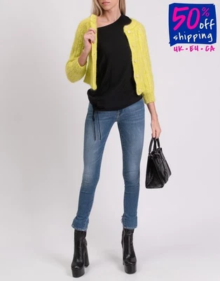 PVP €285 GANNI Cárdigan Talla M Mohair y Mezcla de Lana Tejido con Cable Foto 1 de 4