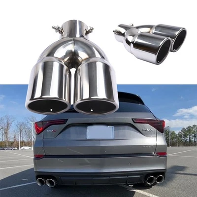 Puntas de silenciador de escape trasero de doble salida calibre para Acura MDX 2001-2025 Foto 1 de 4
