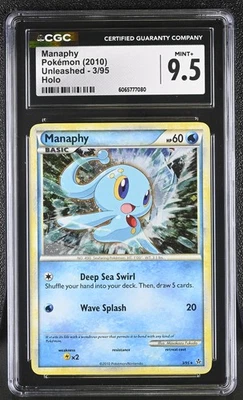 CGC 9.5 Manaphy 3/95 Holo Unleashed Pokémon Card - Image 1 of 2