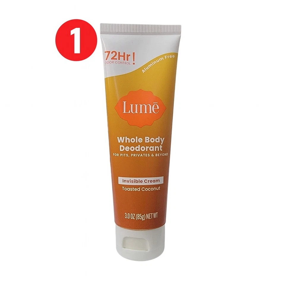 Lume Whole Body Deodorant TOASTED COCONUT Invisible Cream 3 oz - Image 1 of 1
