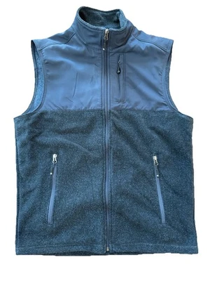 Solaris Vest Mens M Navy Softshell Fleece Lined Water Resistant Full Zip Pockets - Image 1 of 4