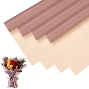 20 Sheets Flower Wrapping Paper Bouquet, 23 Inch Double-Sided Khaki & Brown B... - Picture 1 of 8