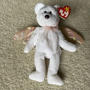 TY Beanie Babies Halo Angel Yellow Bear DOB August 31, 1998 New Tag Vintage Rare - Picture 1 of 9
