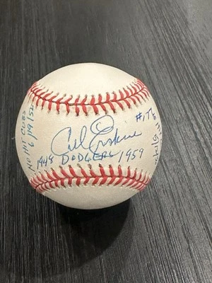 Carl Erskine Rare Jackie Robinson Signed Baseball w/ “A Nine Season Teammate” - Image 1 of 4