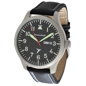 Messerschmitt XL Fliegeruhr Quarz Modell ME47L Day Date 5ATM fluoriszierend - Picture 1 of 3