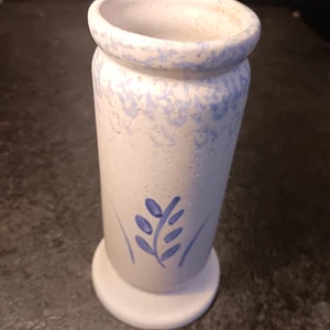 Roseville USA Blue Wheat Spongeware Pottery Vase Robinson Ransbottom - Picture 1 of 5